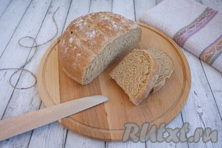 Хлеб из пшеничной цельнозерновой муки в духовке