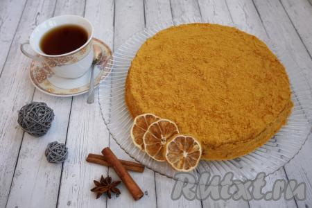 Домашний медовый торт со сметанным кремом