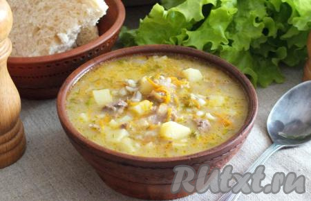 Рецепт рассольника с перловкой, говядиной и солёными огурцами 