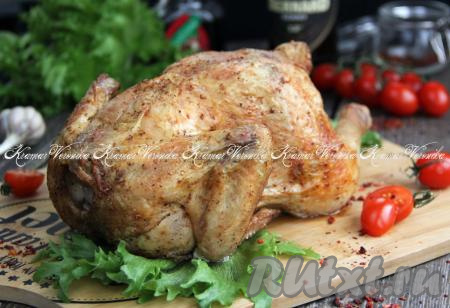Курица, запечённая на соли в духовке