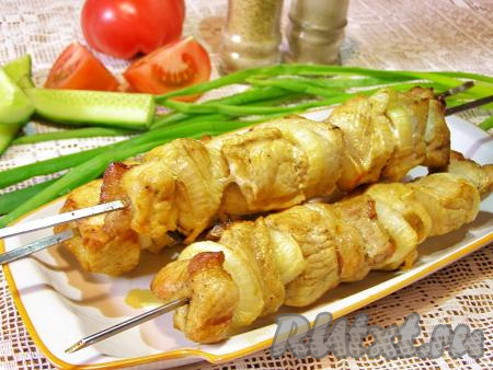 Шашлык из свинины на шампурах в духовке