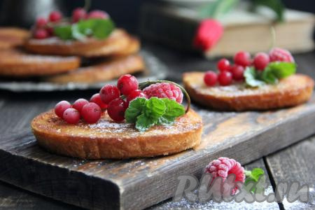 Гренки с сахаром без молока и яйца