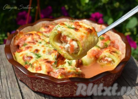 Рулетики из кабачков с фаршем в духовке