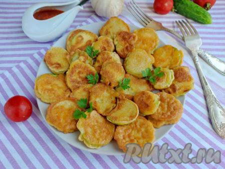 Кабачки в кляре из кефира на сковороде