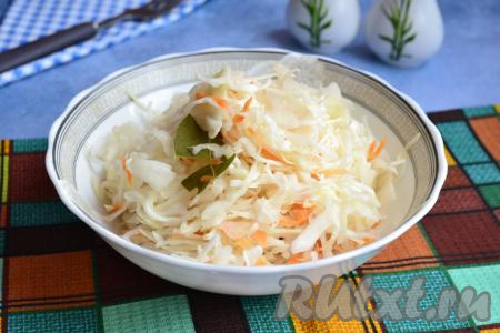 Капуста, квашеная в рассоле с солью и сахаром