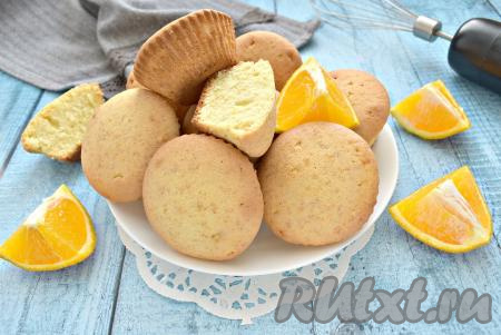 Апельсиновые кексы в силиконовых формочках 
