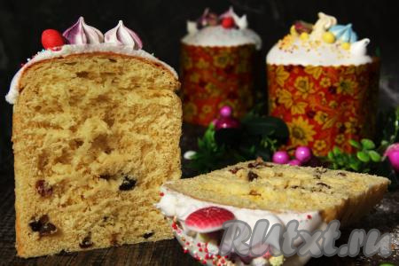 Рецепт пасхального кулича с изюмом на кефире