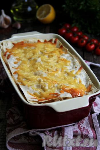 Лазанья из лаваша с соусом бешамель