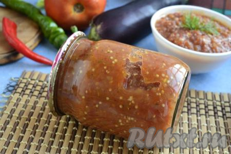 Аджика с баклажанами и яблоками на зиму