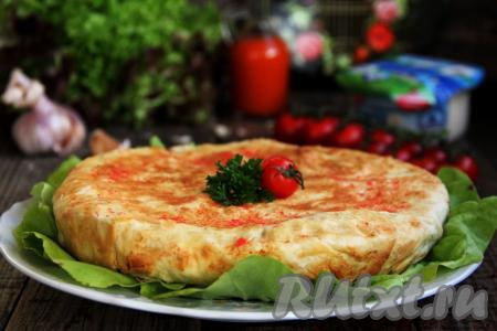 Пирог из лаваша с сыром на сковороде