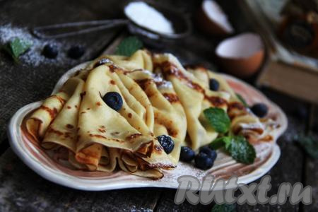 Тонкие блины на молоке и сливочном масле