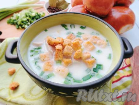 Куриный суп с плавленным сыром и картошкой