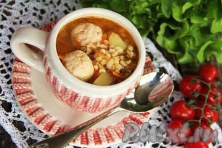 Суп с фрикадельками и булгуром