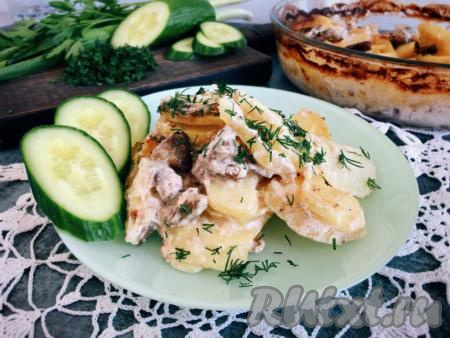 Куриные сердечки с картошкой в духовке