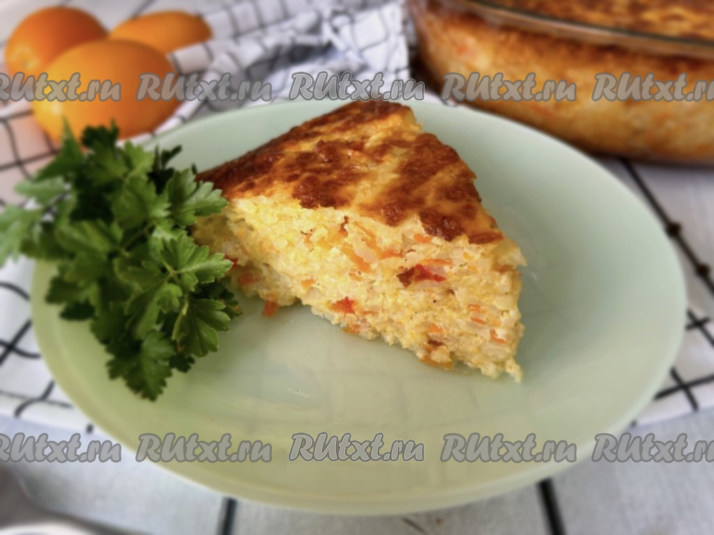 Сладкая запеканка из риса и моркови