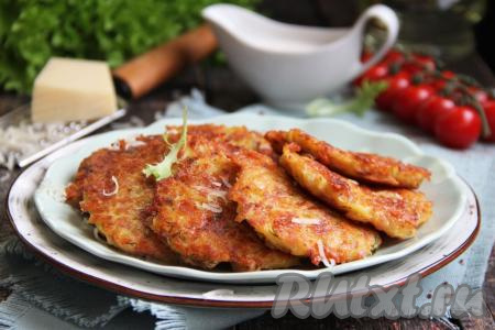 Картофельные драники с ветчиной и сыром