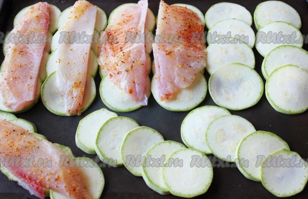 Рыба с кабачками в духовке - пошаговый рецепт с фото на Готовим дома