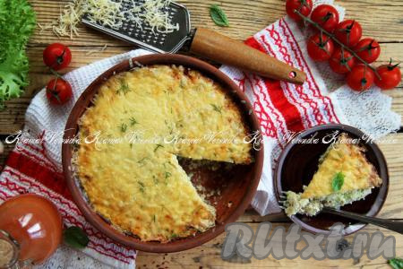 Кабачковая запеканка с курицей и сыром в духовке