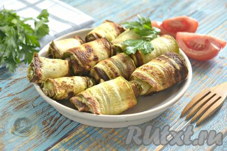 Кабачковые рулетики с сыром и чесноком 