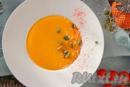 Суп-пюре из тыквы с плавленным сыром