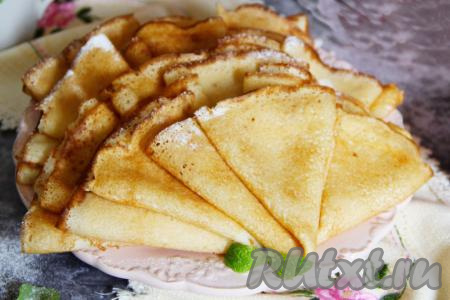 Блины на сметане с молоком и кипятком
