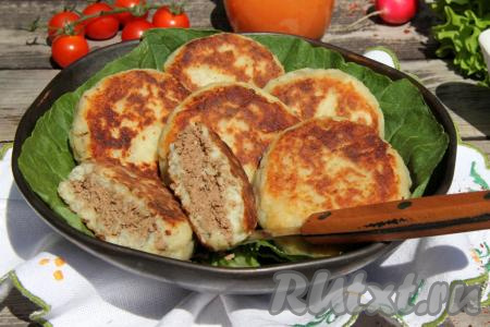 Картофельные зразы с куриной печенью