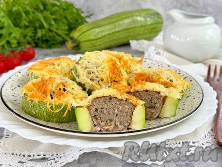 Фаршированные кабачки с фаршем, запечённые в аэрогриле