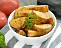 Баклажаны, жареные в кукурузном крахмале на сковороде