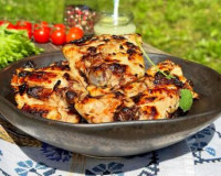 Куриные бёдра в кефире на мангале