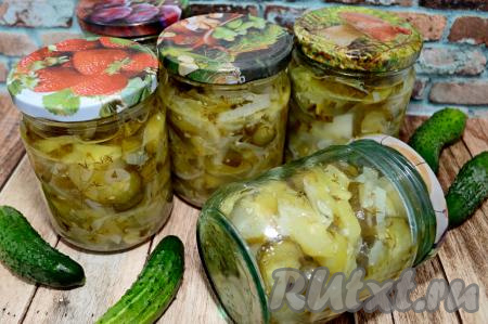 Салат из огурцов с укропом и луком на зиму