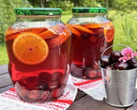 Компот из черешни с апельсином на зиму