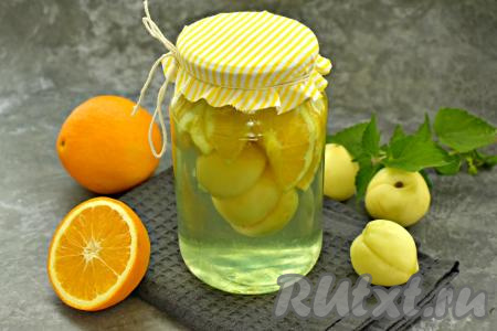 Компот из нектаринов с апельсином на зиму