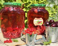 Компот из черешни и красной смородины на зиму