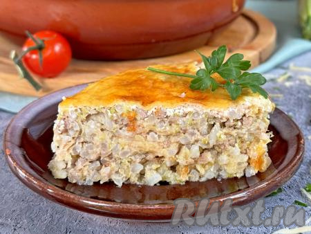 Запеканка из кабачков с фаршем и рисом в духовке