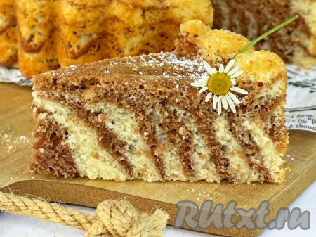 Манник "Зебра" на кефире в духовке