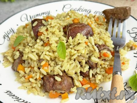 Куриная печень с рисом в мультиварке