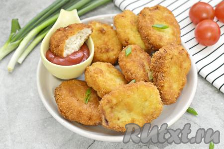 Наггетсы из куриного фарша на сковороде