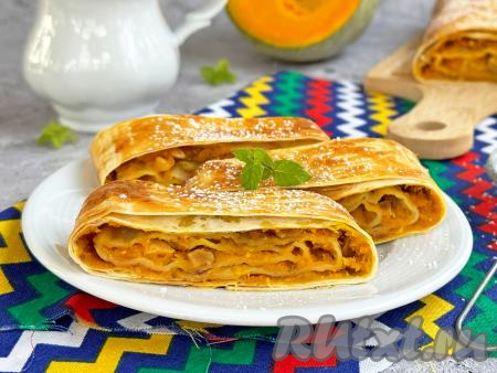 Рулет из лаваша с тыквой в духовке