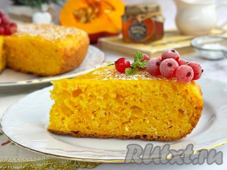 Манник с тыквой на кефире в мультиварке