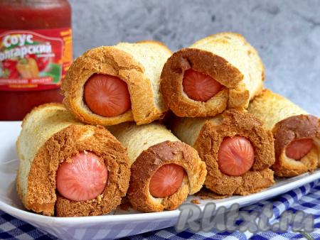 Сосиски в тостовом хлебе в духовке