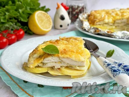 Картошка по-французски с курицей в аэрогриле