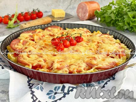 Пицца из макарон в духовке