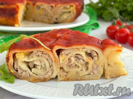 Ханум с фаршем и картошкой в духовке