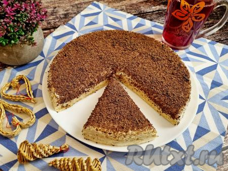 Торт с творожным кремом из готовых вафельных коржей