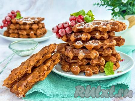 Творожно-шоколадные вафли в вафельнице