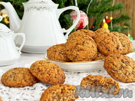 Овсяное печенье с грецкими орехами