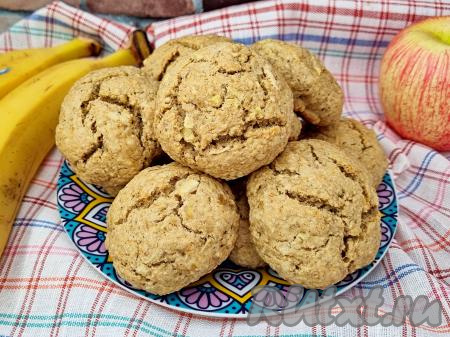 Овсяное печенье с яблоками и бананом