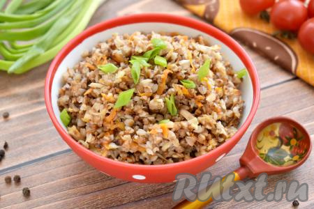 Гречка с тушёнкой в аэрогриле