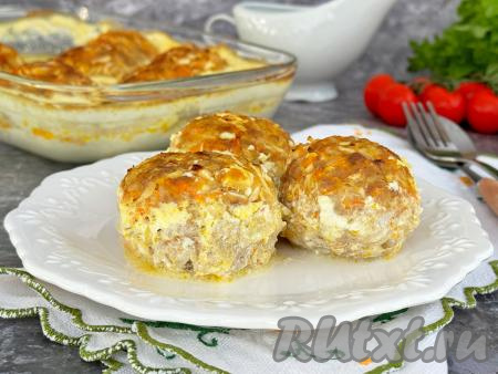 Ленивые голубцы в сливочном соусе в духовке