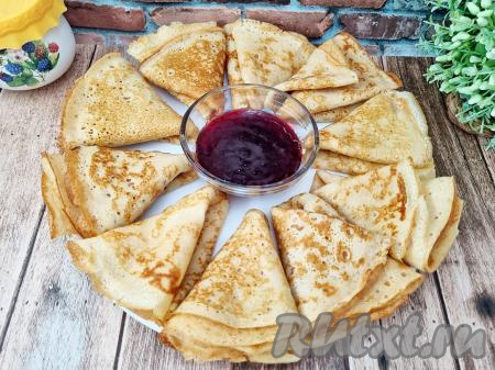 Блины на 500 мл кефира с кипятком